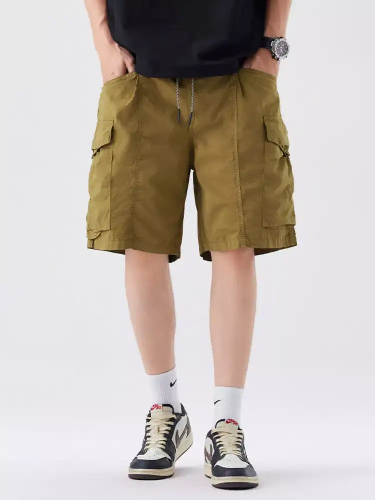 Men’s Full Size Drawstring Cargo Shorts Plus