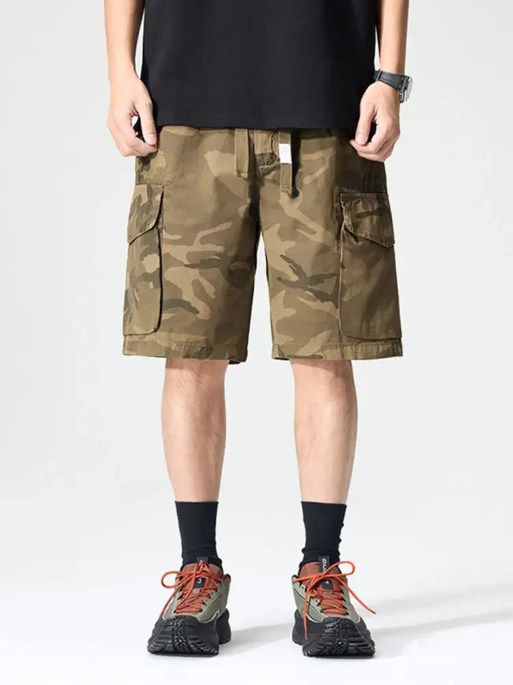 Men’s Full Size Drawstring Cargo Shorts Plus