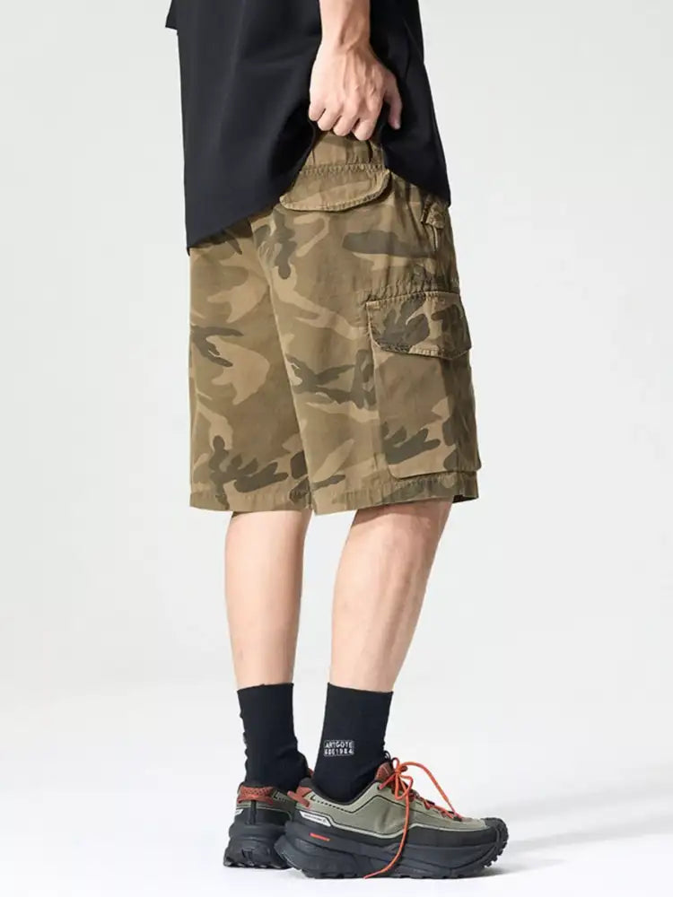 Men’s Full Size Drawstring Cargo Shorts Plus