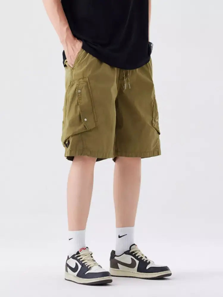Men’s Full Size Drawstring Cargo Shorts Plus