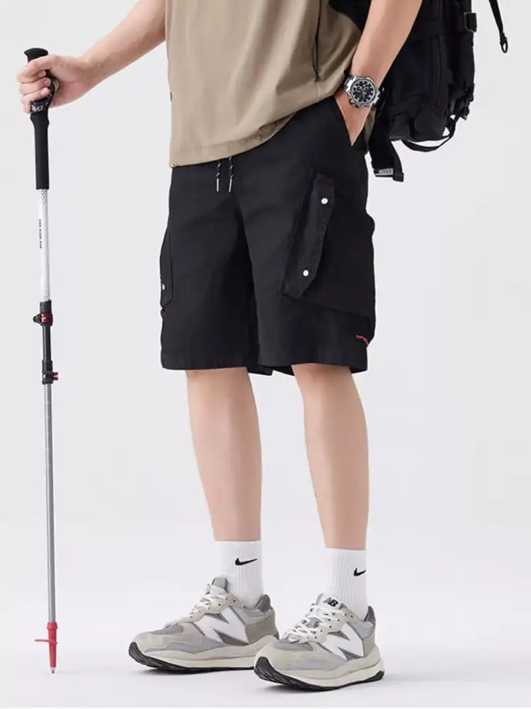 Men’s Full Size Drawstring Cargo Shorts Plus