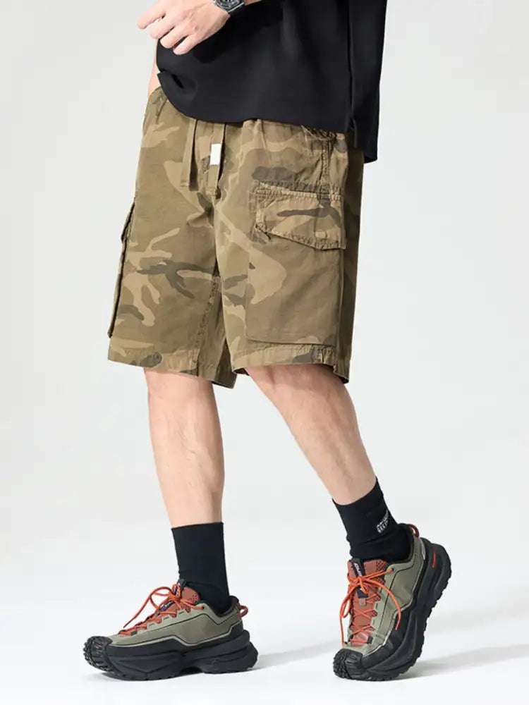 Men’s Full Size Drawstring Cargo Shorts Plus