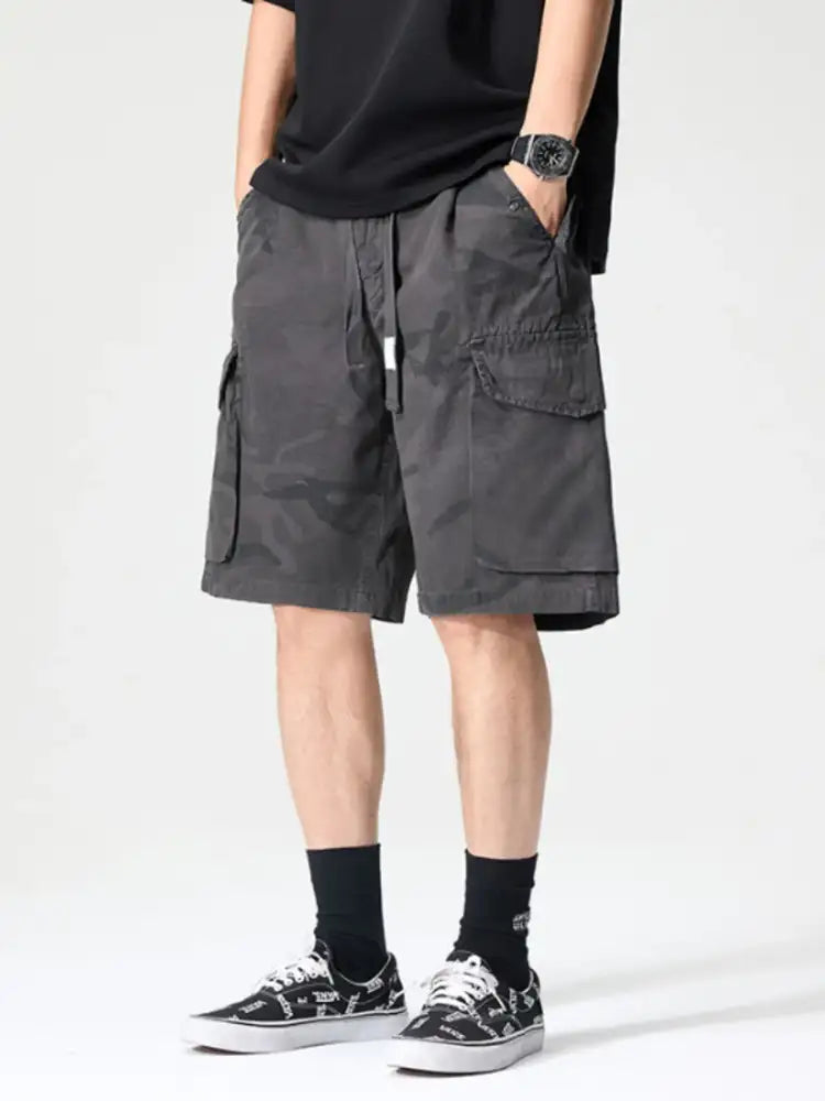 Men’s Full Size Drawstring Cargo Shorts Plus