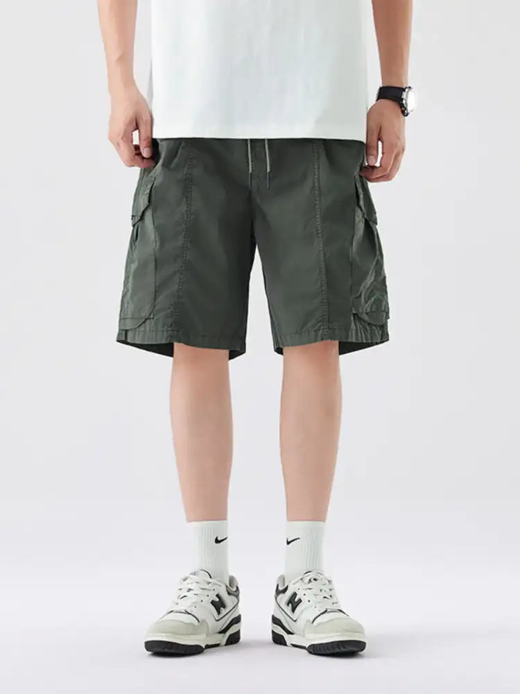 Men’s Full Size Drawstring Cargo Shorts Plus