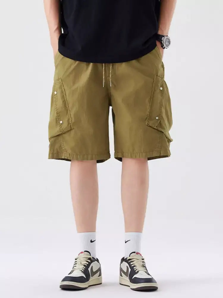 Men’s Full Size Drawstring Cargo Shorts Plus