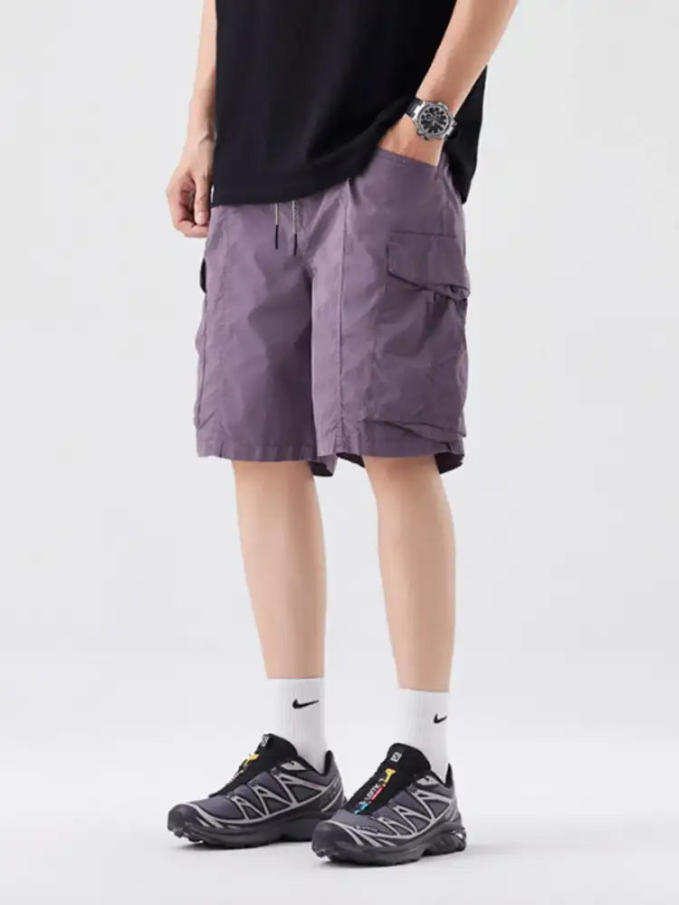 Men’s Full Size Drawstring Cargo Shorts Plus