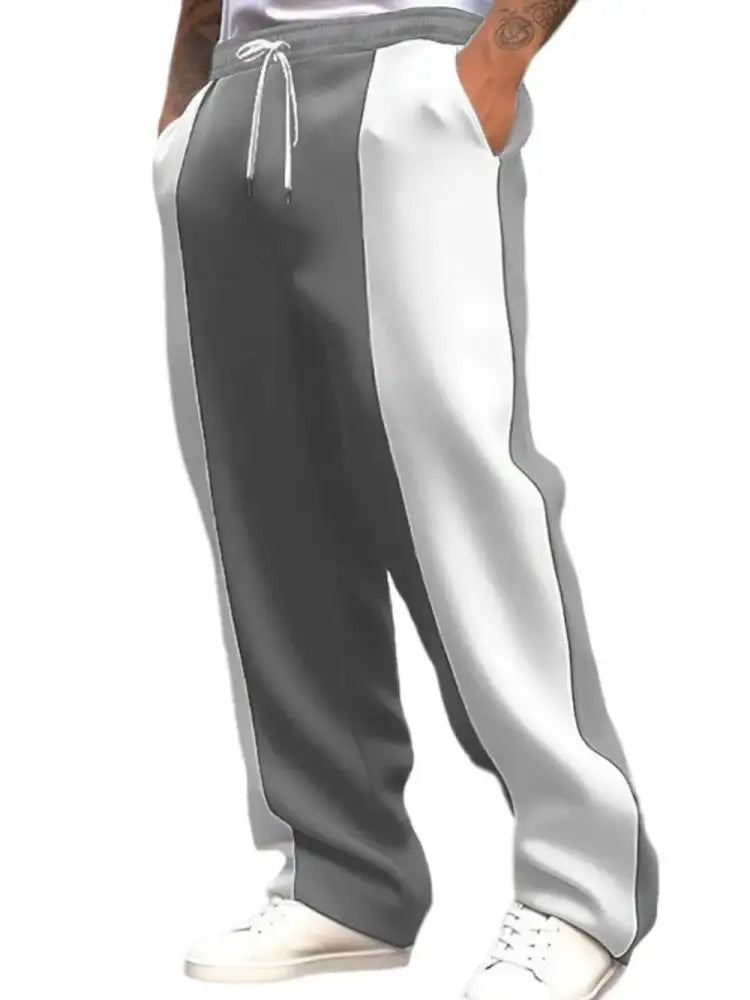 Men’s Full Size Drawstring Contrast Pants Plus