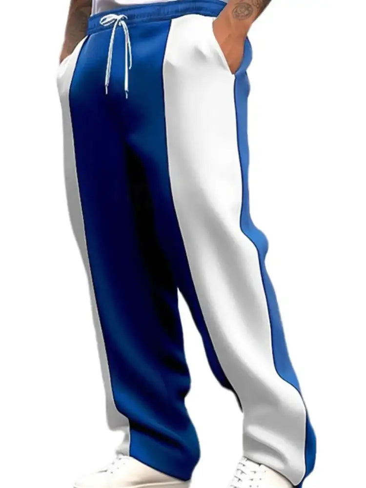 Men’s Full Size Drawstring Contrast Pants Plus