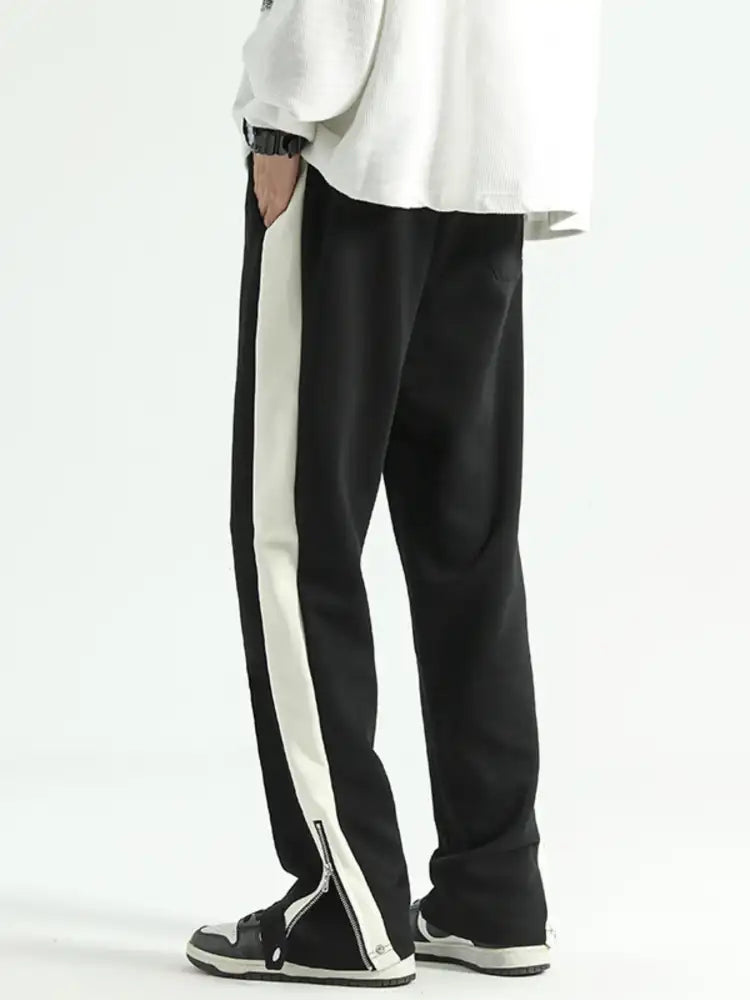 Men’s Full Size Drawstring Contrast Wide Leg Pants Plus