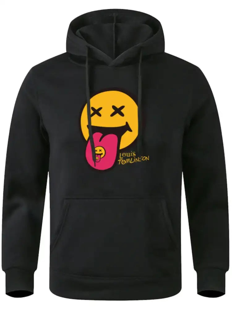 Men’s Full Size Drawstring Graphic Long Sleeve Hoodie Plus