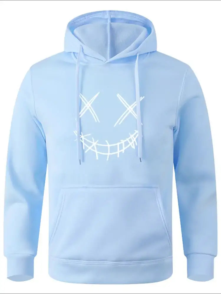 Men’s Full Size Drawstring Graphic Long Sleeve Hoodie Plus