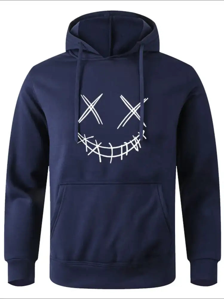 Men’s Full Size Drawstring Graphic Long Sleeve Hoodie Plus
