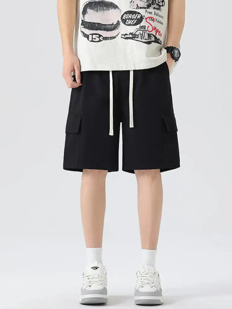 Men’s Full Size Drawstring Loose Fit Shorts Plus