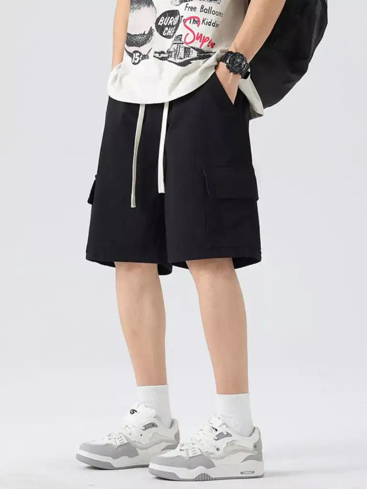 Men’s Full Size Drawstring Loose Fit Shorts Plus