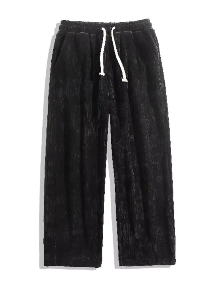Men’s Full Size Drawstring Wide Leg Corduroy Pants Plus