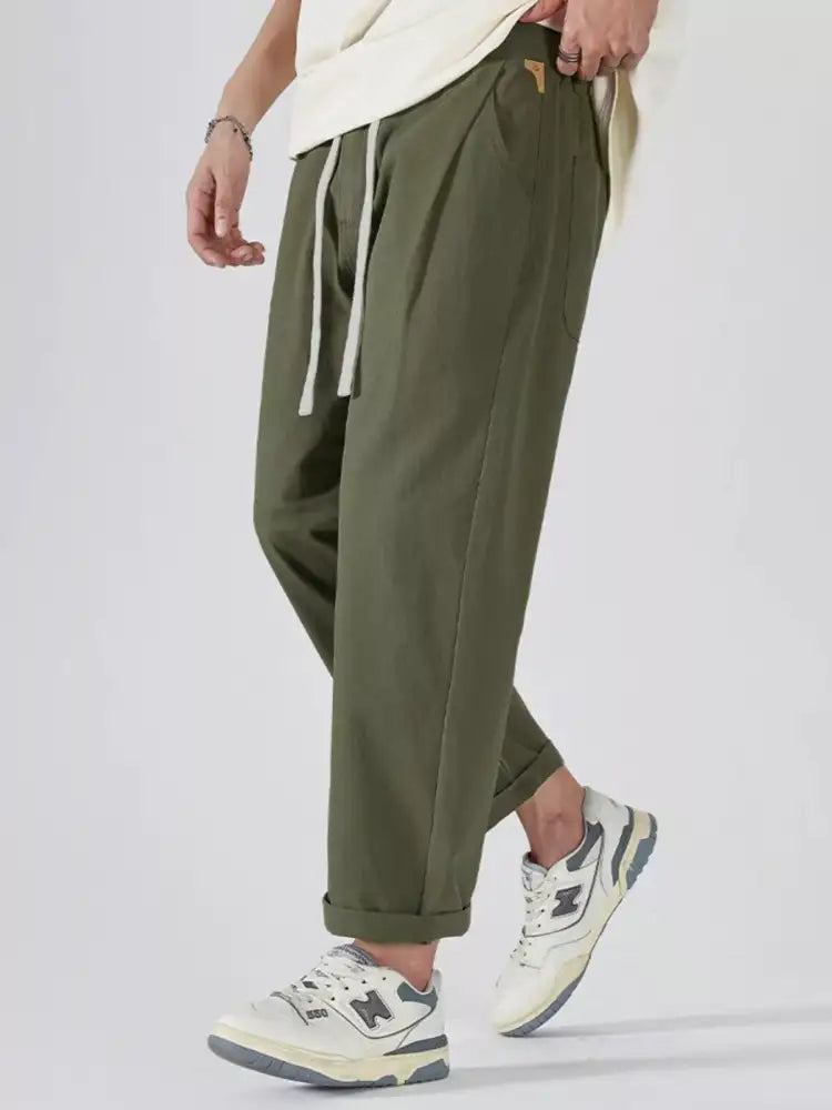 Men’s Full Size Drawstring Wide Leg Pants Plus