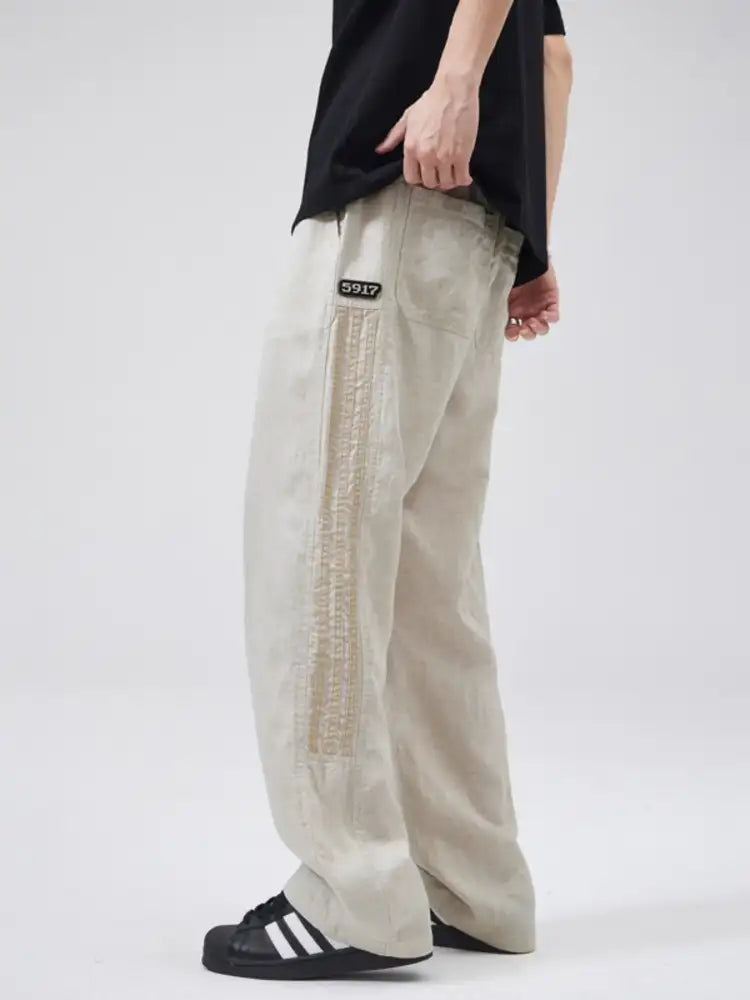Men’s Full Size Drawstring Wide Leg Pants Plus