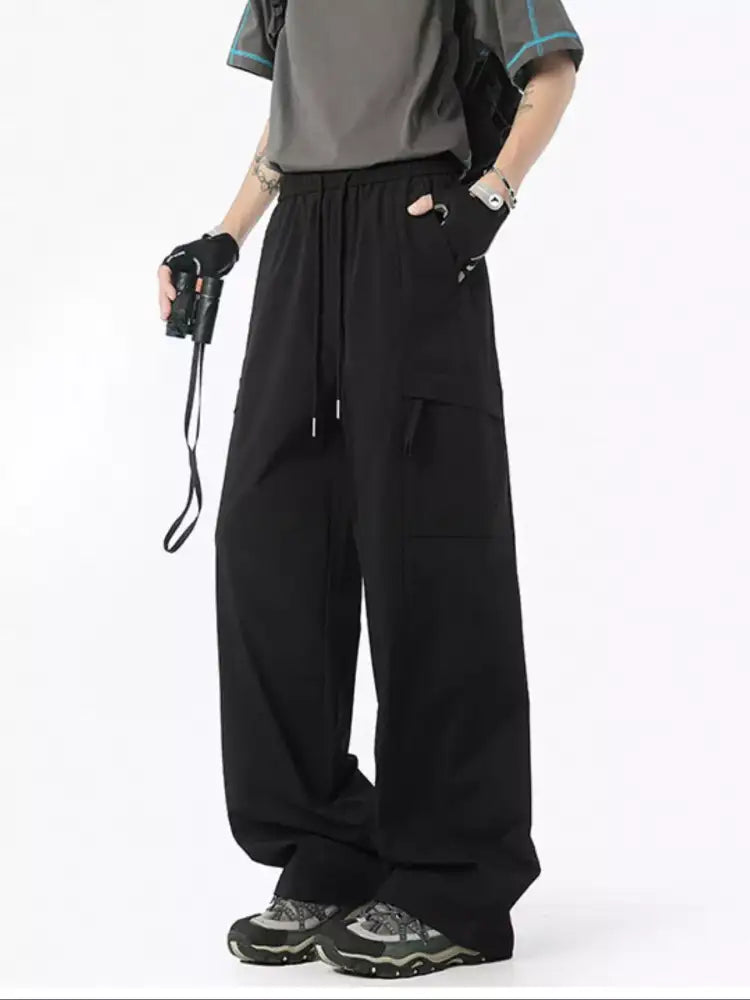 Men’s Full Size Drawstring Wide Leg Pants Plus