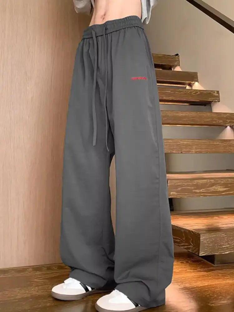 Men’s Full Size Drawstring Wide Leg Pants Plus