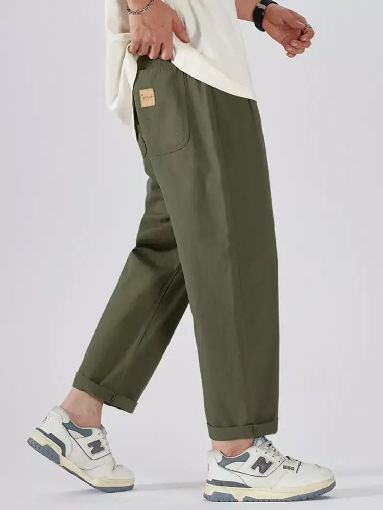 Men’s Full Size Drawstring Wide Leg Pants Plus