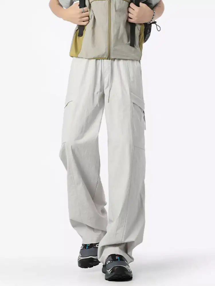 Men’s Full Size Drawstring Wide Leg Pants Plus