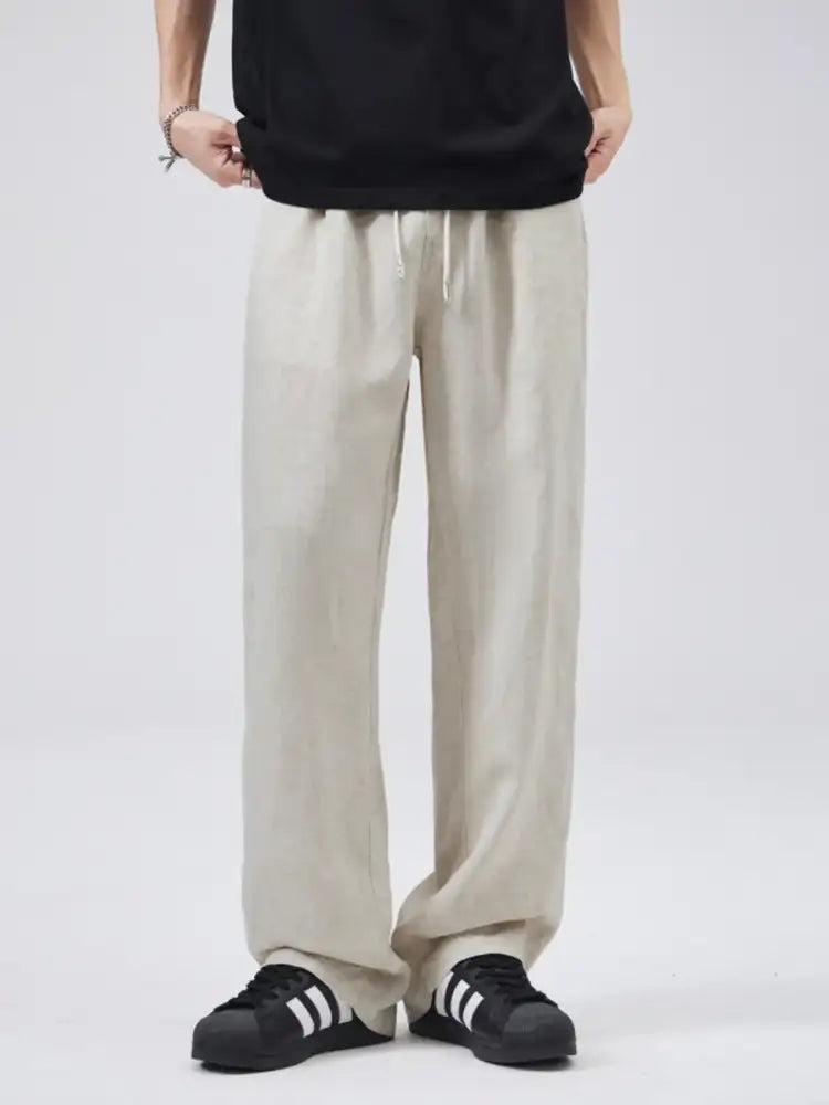 Men’s Full Size Drawstring Wide Leg Pants Plus