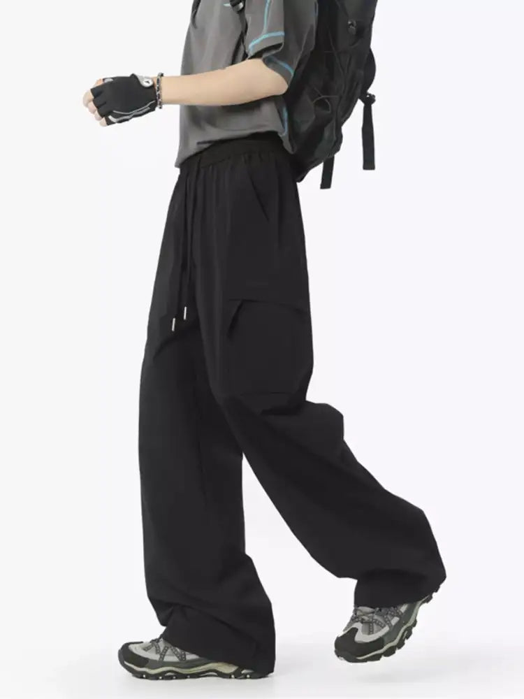 Men’s Full Size Drawstring Wide Leg Pants Plus