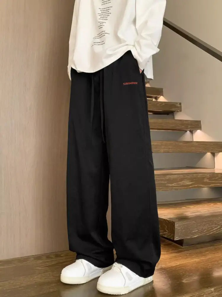 Men’s Full Size Drawstring Wide Leg Pants Plus