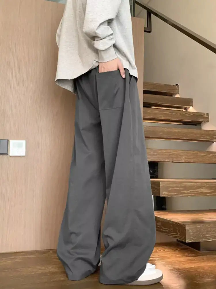 Men’s Full Size Drawstring Wide Leg Pants Plus