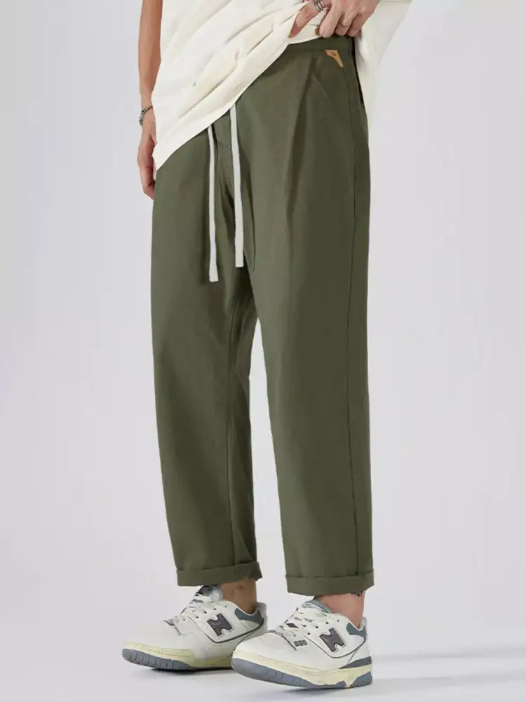 Men’s Full Size Drawstring Wide Leg Pants Plus