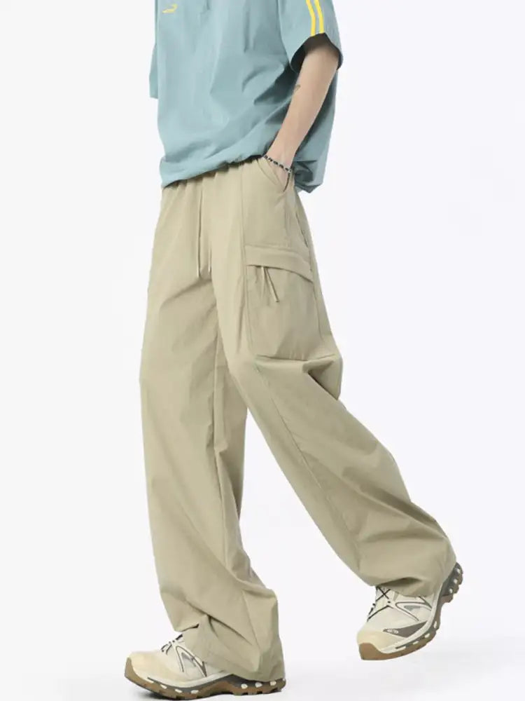 Men’s Full Size Drawstring Wide Leg Pants Plus