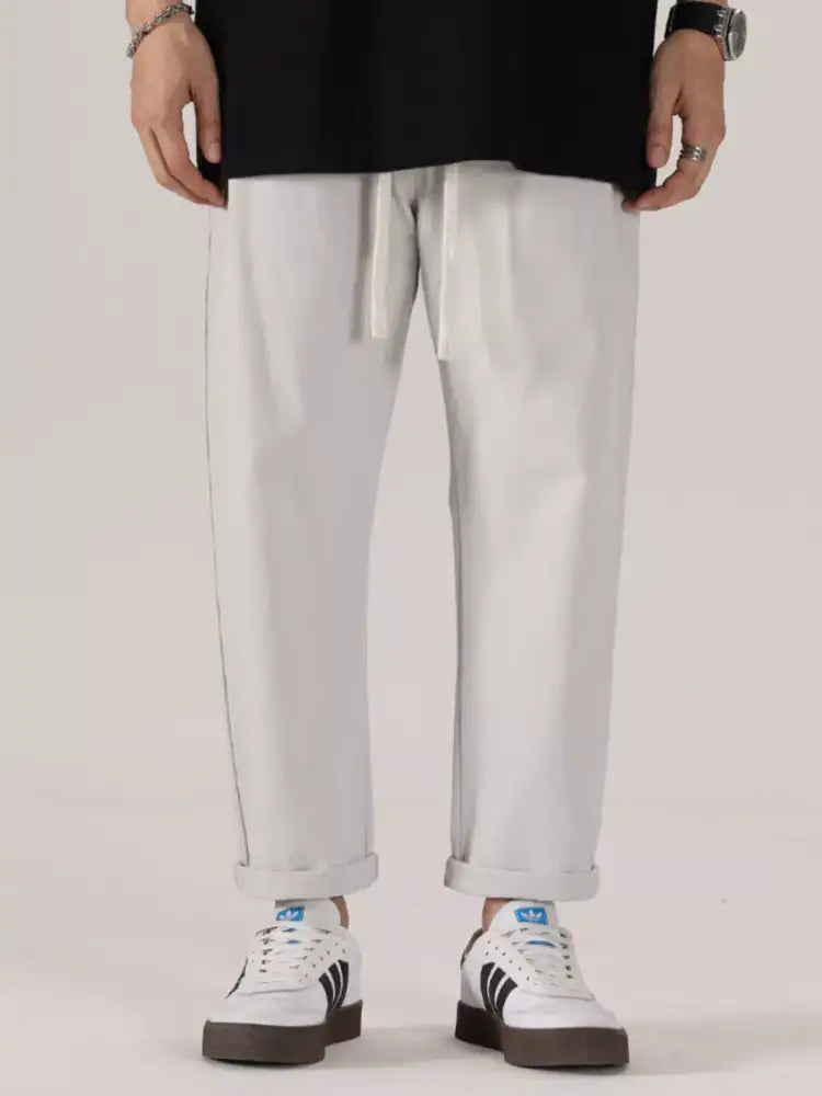 Men’s Full Size Drawstring Wide Leg Pants Plus