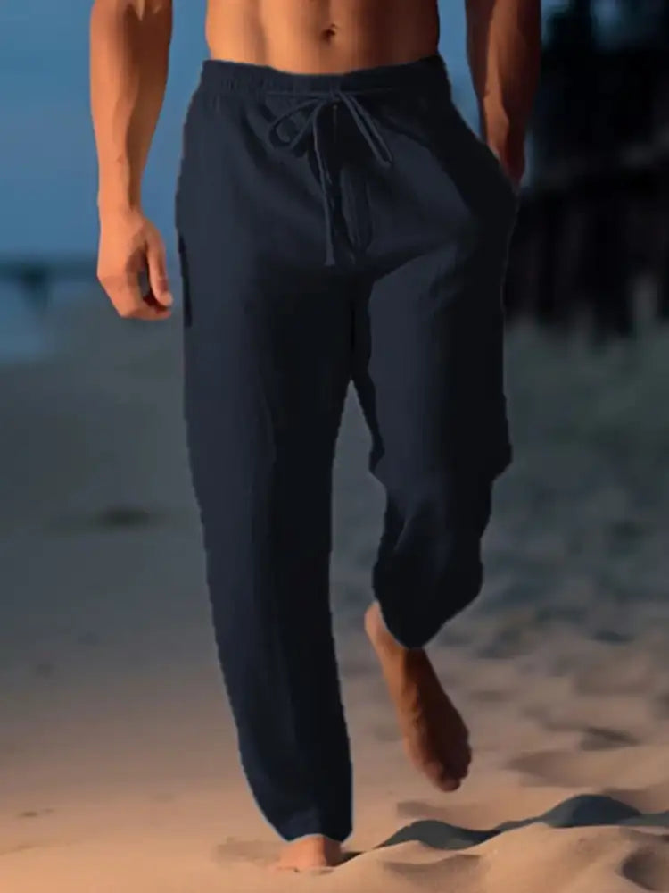 Men’s Full Size Drawstring Wide Leg Pants Plus