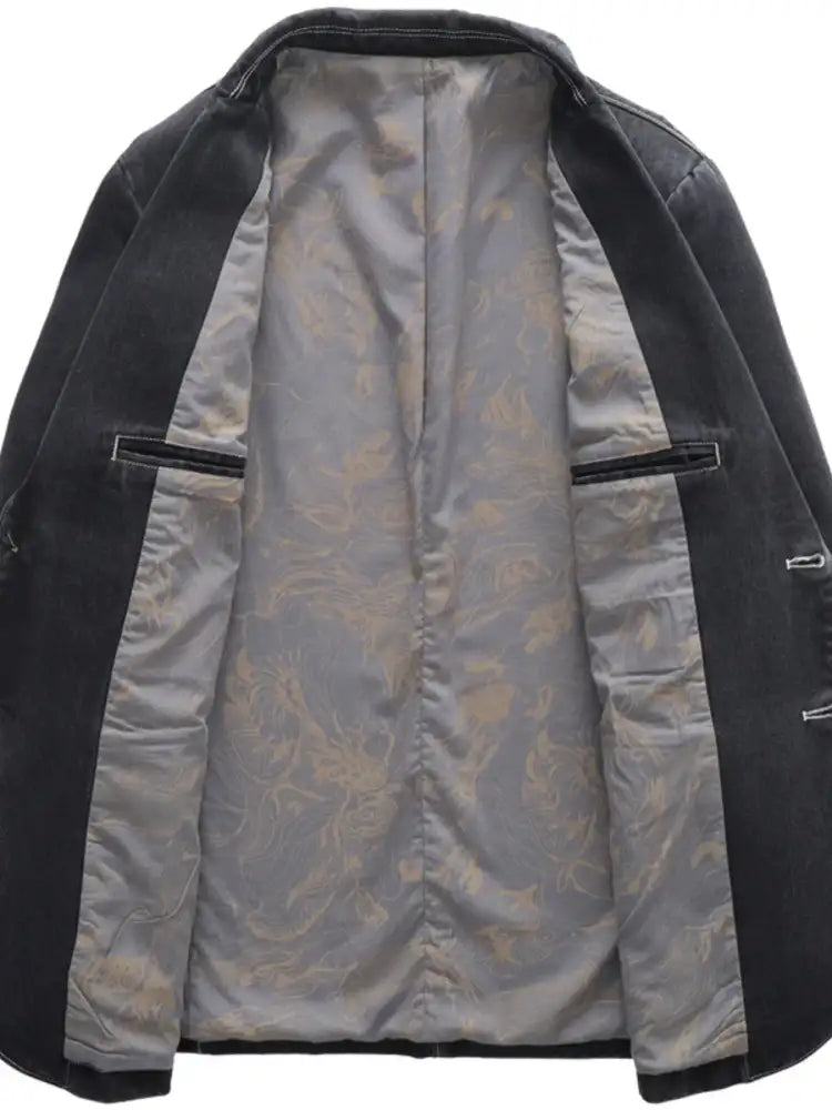 Men’s Full Size Lapel Collar Long Sleeve Blazer Plus