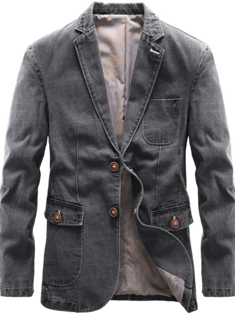 Men’s Full Size Lapel Collar Long Sleeve Blazer Plus