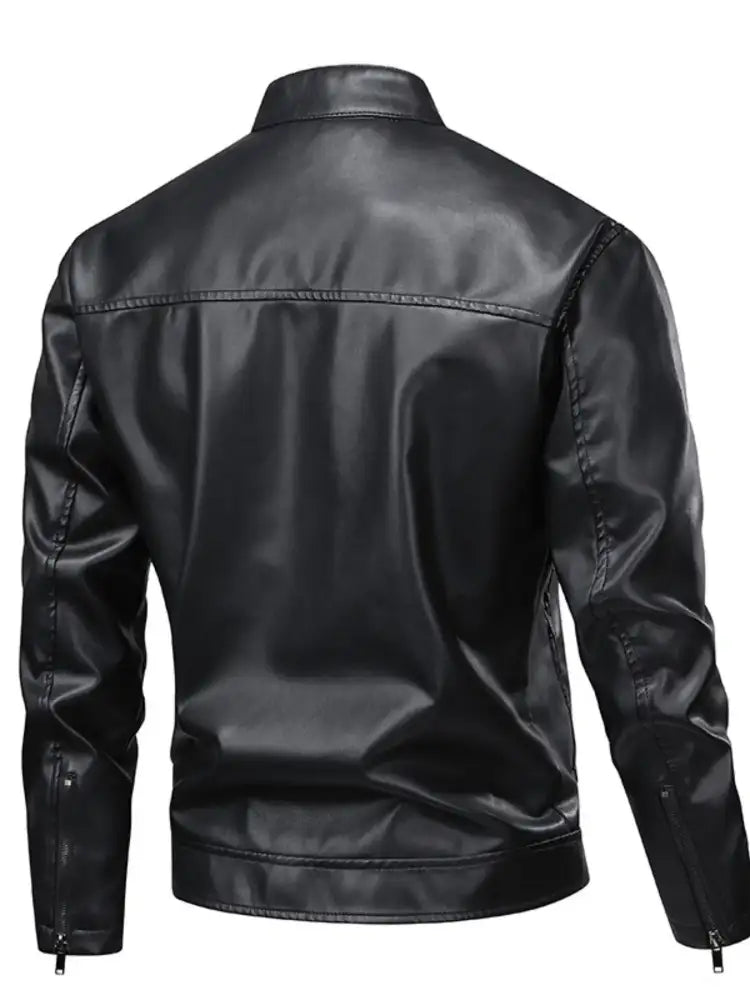 Men’s Full Size Leather Zip Up Jacket Plus