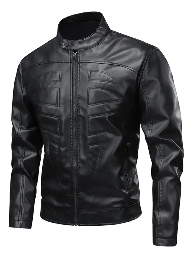 Men’s Full Size Leather Zip Up Jacket Plus