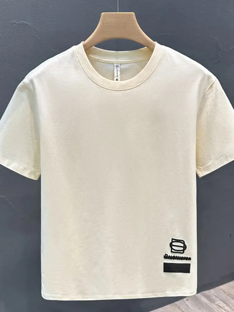 Men’s Full Size Letter Round Neck Short Sleeve T-Shirt Plus Size