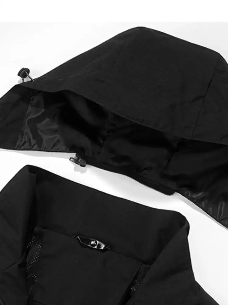 Men’s Full Size Long Sleeve Hooded Windbreaker Jacket Plus