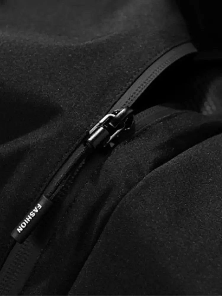 Men’s Full Size Long Sleeve Hooded Windbreaker Jacket Plus