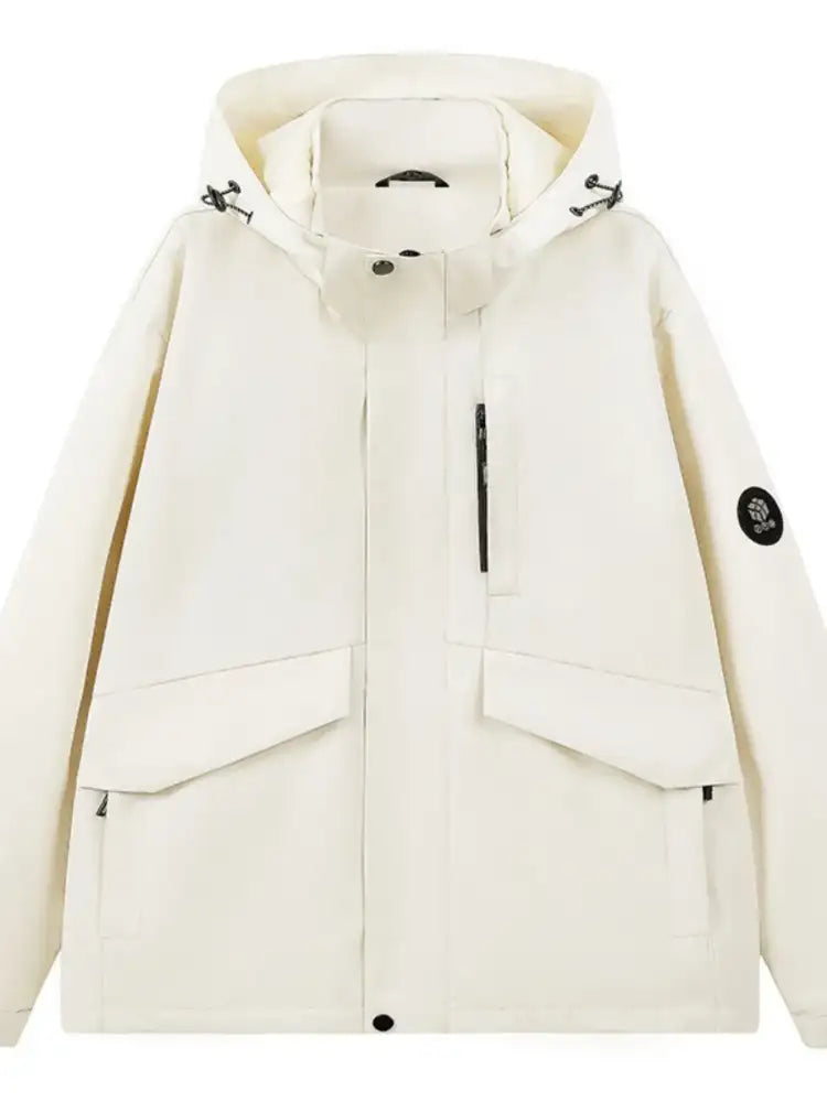 Men’s Full Size Long Sleeve Hooded Windbreaker Jacket Plus