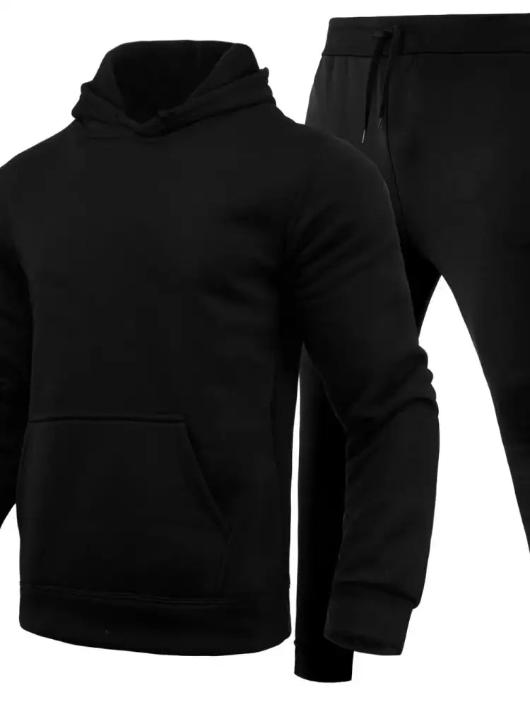 Men’s Full Size Long Sleeve Hoodie and Pants Set Plus