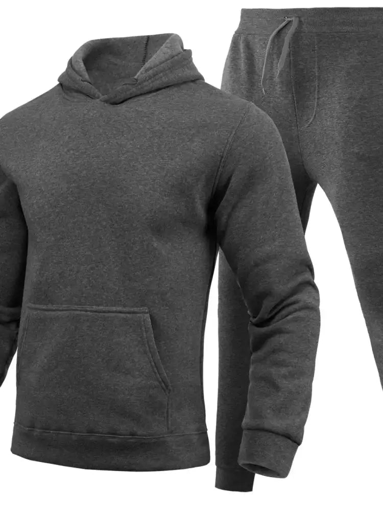 Men’s Full Size Long Sleeve Hoodie and Pants Set Plus