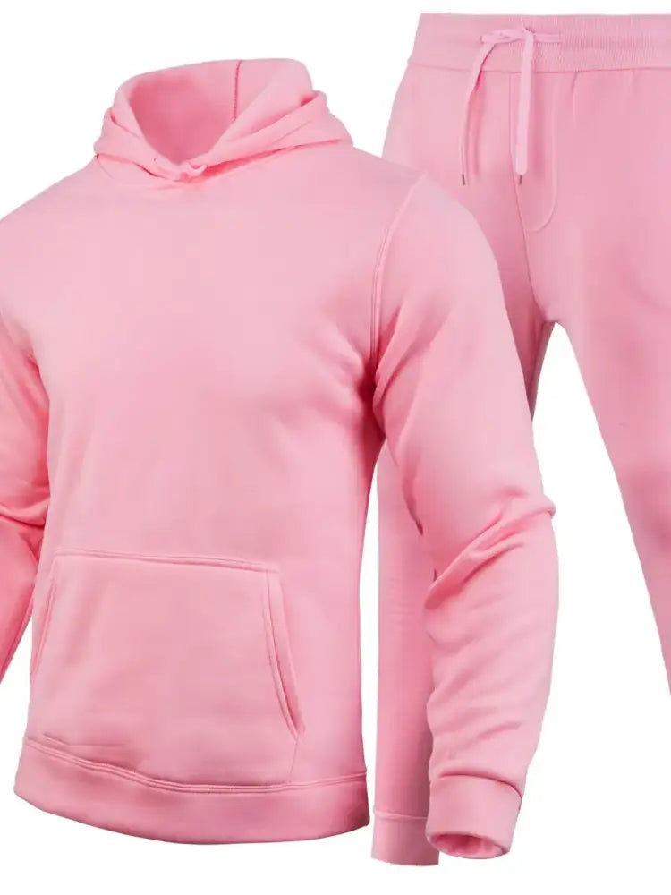 Men’s Full Size Long Sleeve Hoodie and Pants Set Plus