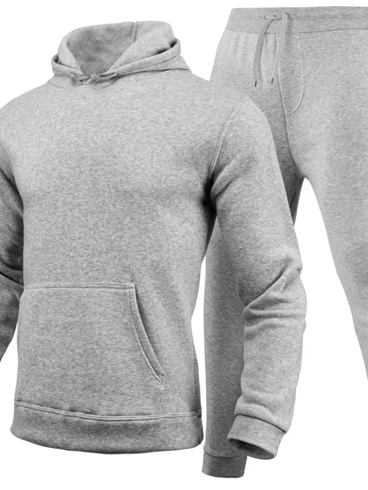 Men’s Full Size Long Sleeve Hoodie and Pants Set Plus