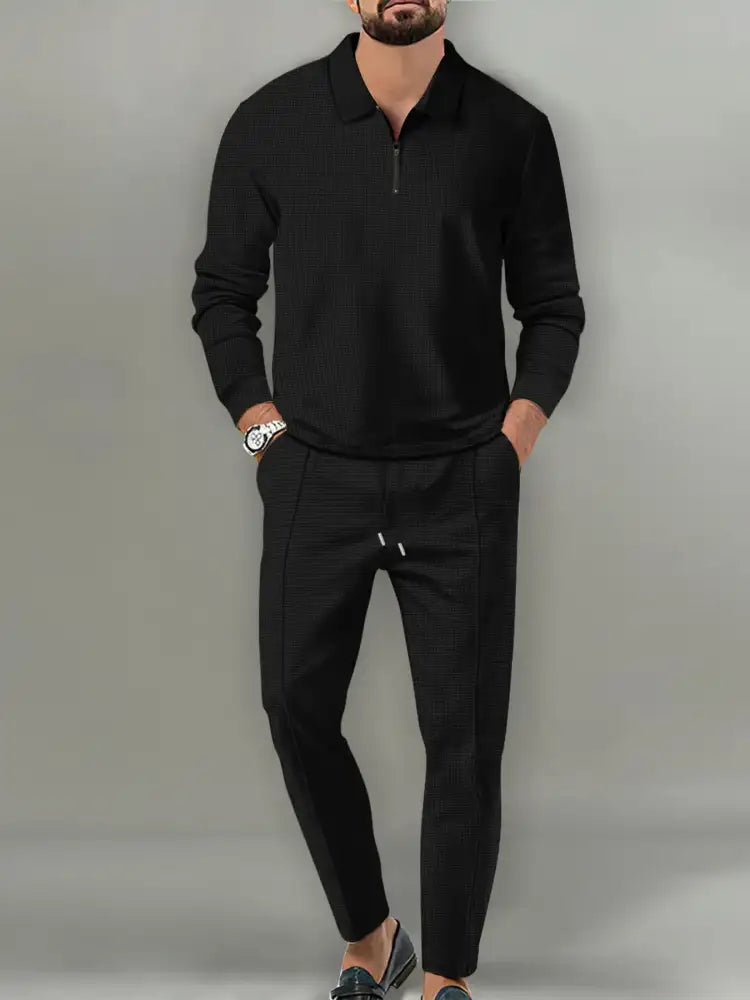 Men’s Full Size Long Sleeve Top and Pants Set Plus