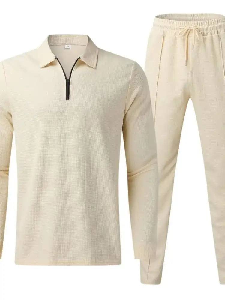 Men’s Full Size Long Sleeve Top and Pants Set Plus