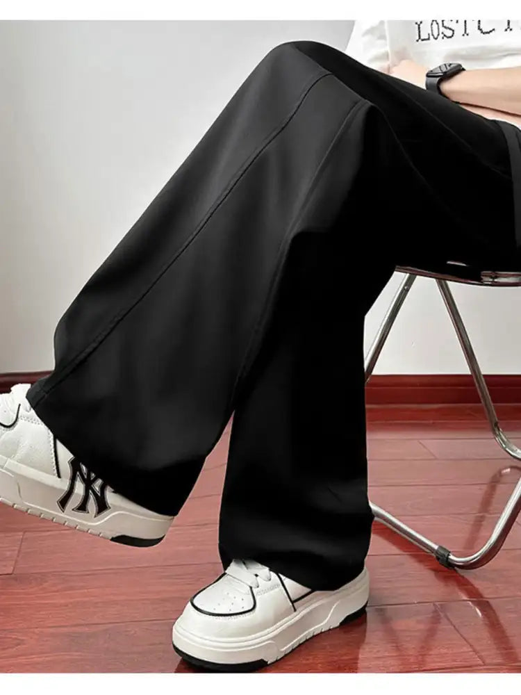 Men’s Full Size Loose Fit Drawstring Wide Leg Pants Plus