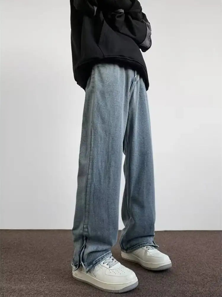 Men’s Full Size Loose Fit Wide Leg Jeans Plus