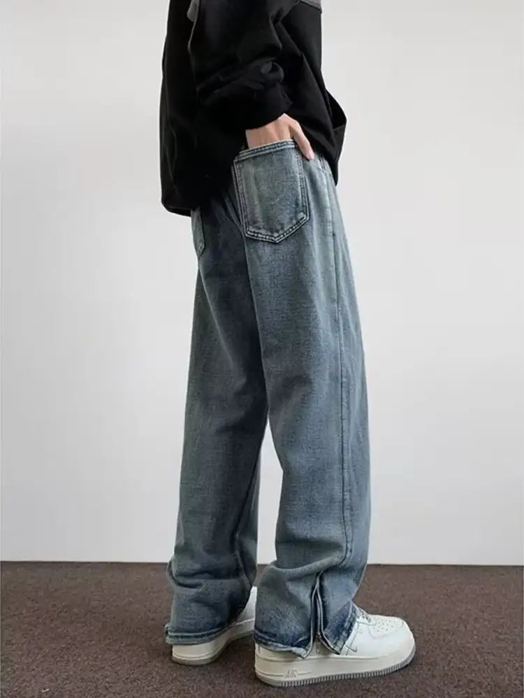 Men’s Full Size Loose Fit Wide Leg Jeans Plus